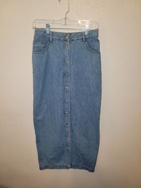 Banana Republic Button Down Denim Skirt Vintage Red Label Size 6